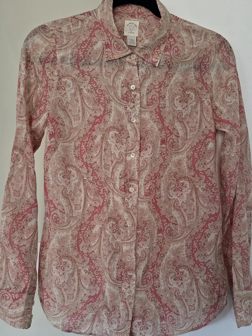 Women's Pink Paisley Button-Up Shirt